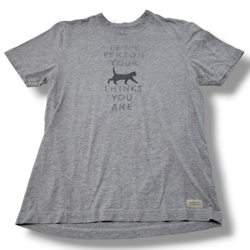 Life Is Good Shirt Size Small Life Is Good Crusher Tee Cat Graphic Print T-Shirt
